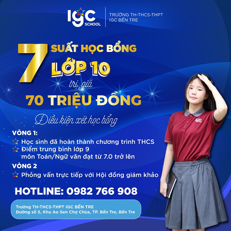 Chính sách học bổng IGC Bến Tre được triển khai hàng năm