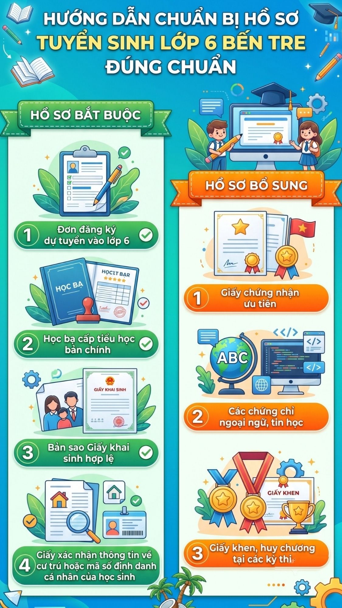 hồ sơ tuyển sinh lớp 6 Bến Tre môi trường hiện đại 