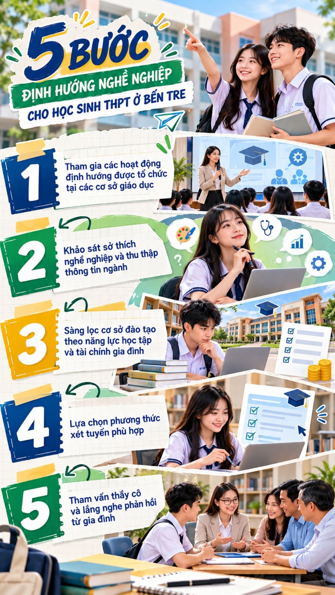 Lộ trình hướng nghiệp học sinh THPT ở Bến Tre bài bản
