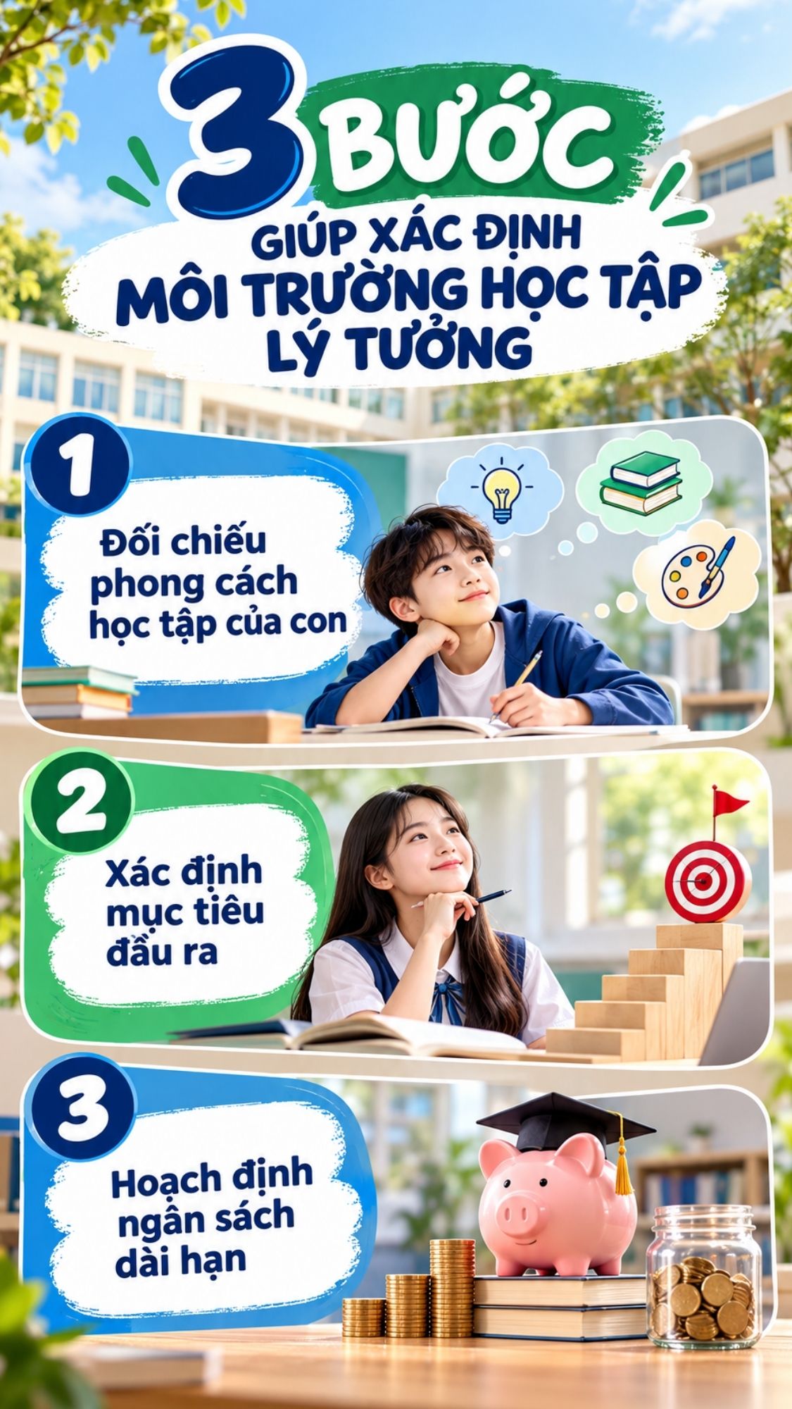 nên học trường công hay trường tư infographic 3 bước